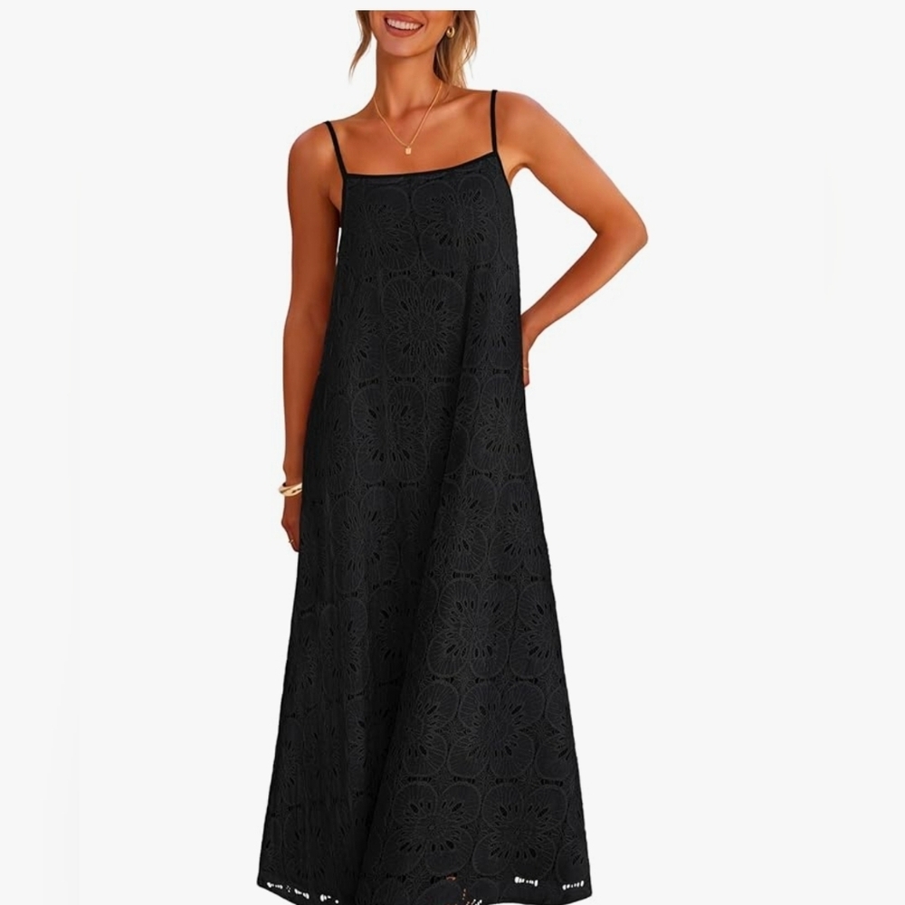 Elegant Black Lace Maxi Dress
